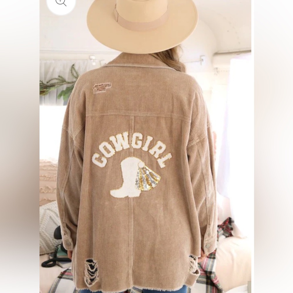 Peach Love California Cowgirl Shacket